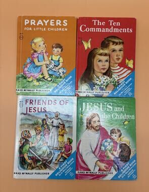 Rand McNally Junior Elf Book Lot of 4 - 3 Little Kittens, Little Bo-Peep Vintage